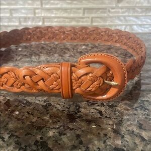 Tan all leather Talbots woven belt.  Like new
Small